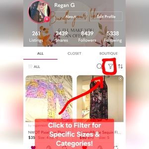 Don't forget you can use the filter button in my closet! ❤️